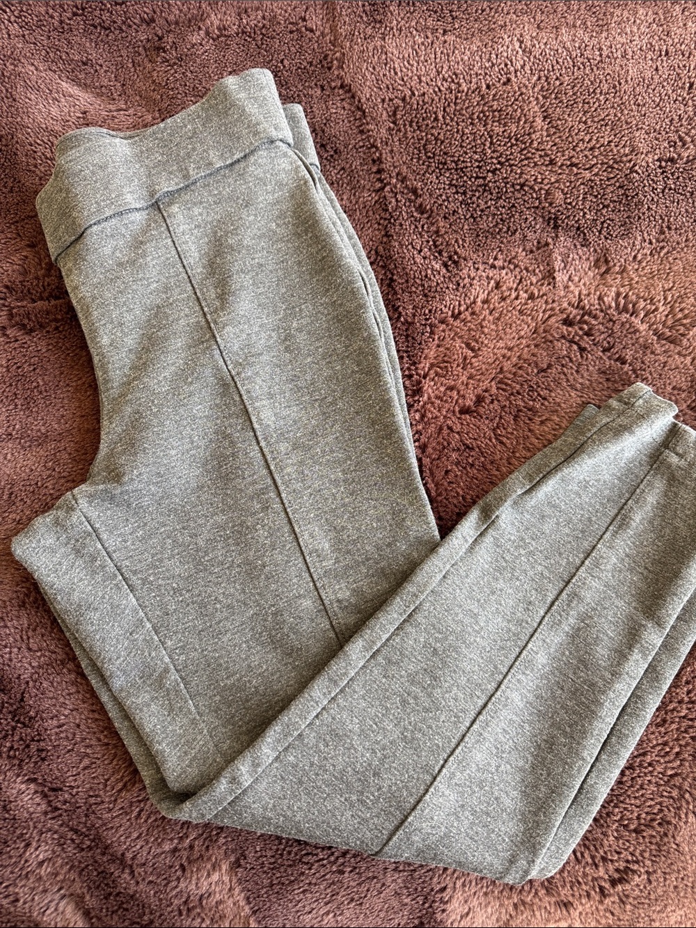 Anne Klein Charcoal Gray Knit Leggings with Logo Waistband